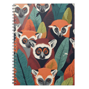 Red Lemur Notebook - Fet Wildlife-inspirerad desig Anteckningsbok