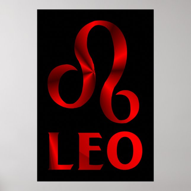 Red Leo Horoscope Symbol Poster (Framsidan)