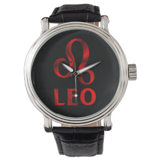 Red Leo Symbol Armbandsur