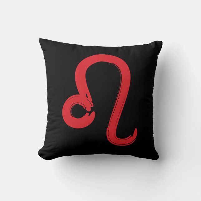 Red LEO Zodiac-signatur från juli augusti Birthday Kudde (Framsida)