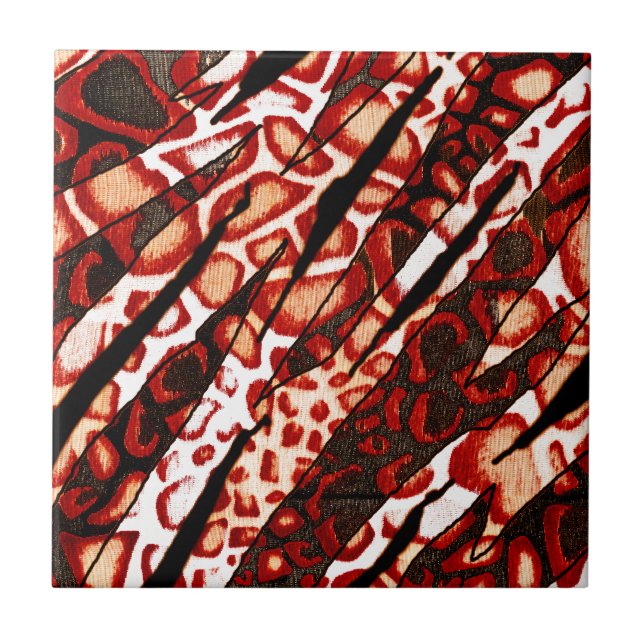 Red Leopard Camo Kakelplatta (Framsidan)