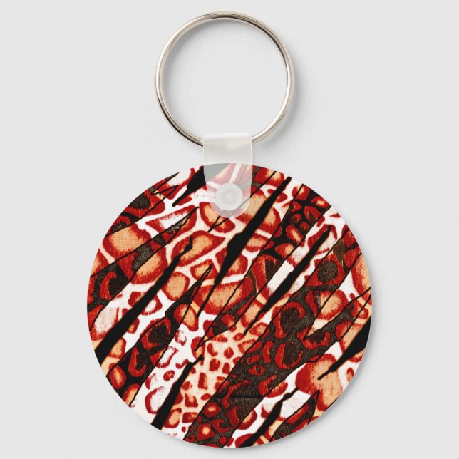 Red Leopard Camo Nyckelring (Framsida)