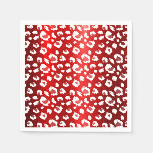 Red Leopard Metallic Elegant Snyggt Party Pappersservett