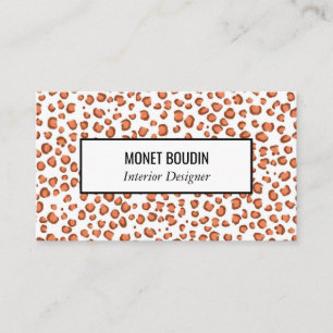 Red Leopard Modern Anpassningsbar Animal Print Visitkort