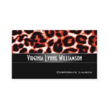 Red Leopard Modern Professionell Affärskort