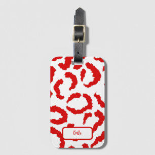 Red Leopard Mönster Bagagebricka