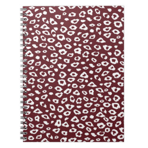Red Leopard Print Anteckningsbok Med Spiral