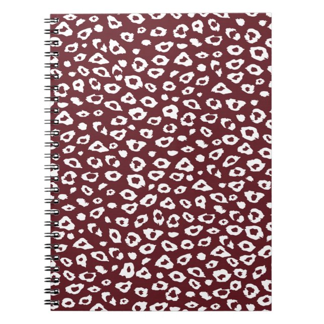 Red Leopard Print Anteckningsbok Med Spiral (Framsidan)
