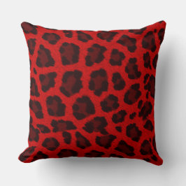 Red Leopard Print Kudde