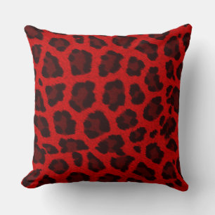 Red Leopard Print Kudde