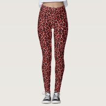 Red Leopard Print Leggings