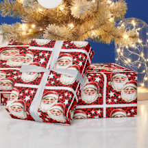 Red Leopard Print Retro Jultomten jul