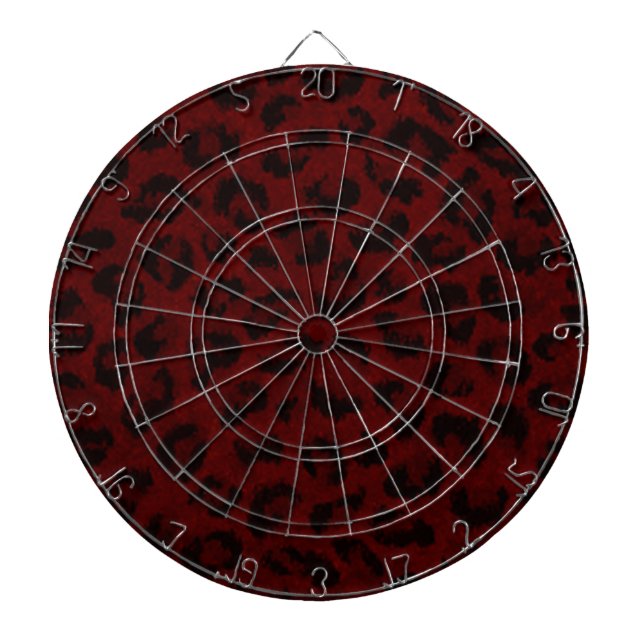 Red Leopard Skin Dart Board Piltavla (Framsidan)
