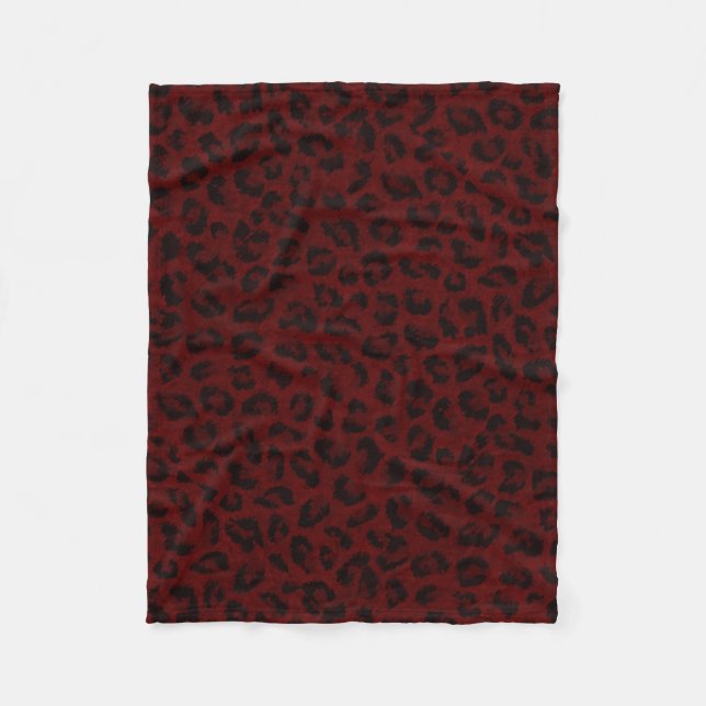 Red Leopard Skin Fleece Blanket (Framsidan)