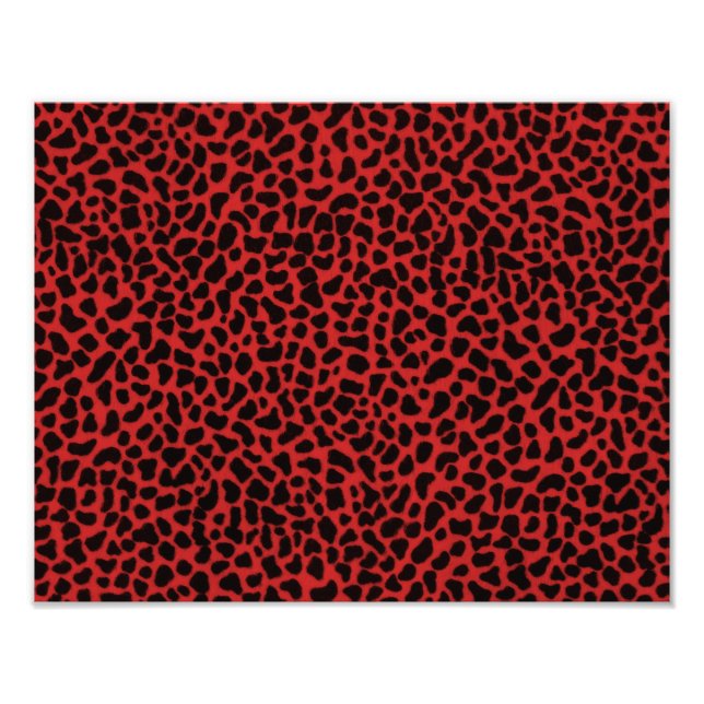 Red Leopard Skin Fototryck (Framsidan)
