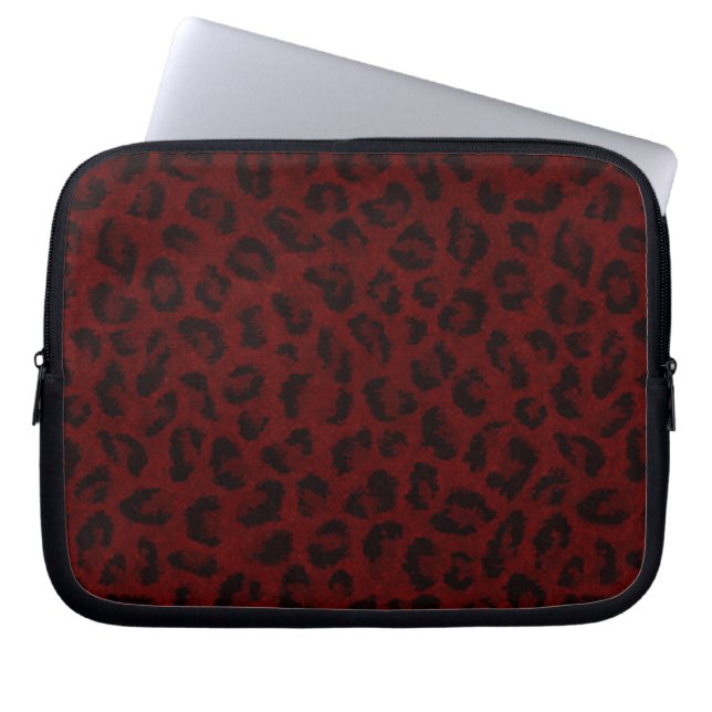 Red Leopard Skin Laptop sleeve (Framsidan)