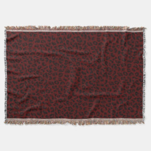 Red Leopard Skin Throw Blanket Filt