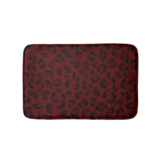 Red Leopard Skriv ut Bath Mat Badrumsmatta (Framsidan)
