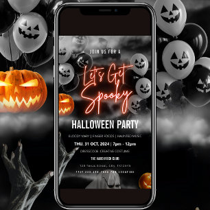 Red Lets Get Spooky Halloween fest-inbjudan Inbjudningar