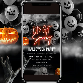 Red Lets Get Spooky Halloween fest-inbjudan Inbjudningar