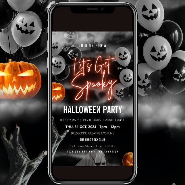 Red Lets Get Spooky Halloween fest-inbjudan Inbjudningar (Skapare uppladdad)
