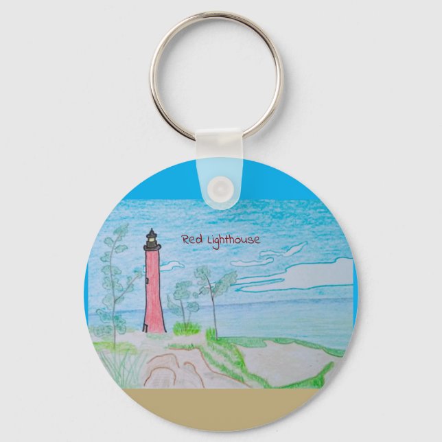 Red Lighthouse Nyckelring (Framsida)