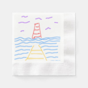 Red Lighthouse och YellowPier-Pappersservett Pappersservett