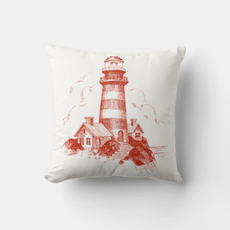 Red Lighthouse Pillow Kudde