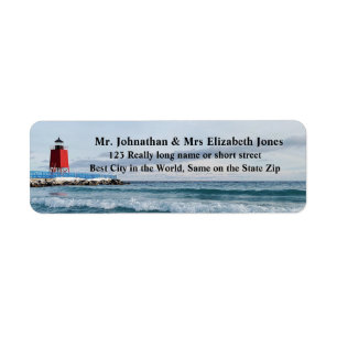 Red Lighthouse Returadress Etikett