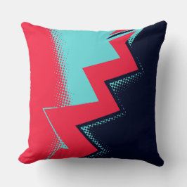 Red lightning Between Light and Dark Blue Areas Kudde