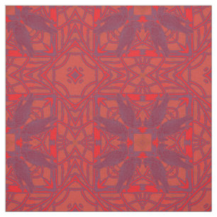Red Lila Murder of Kråkas Kaleidoscope Tyg
