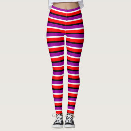 Red Lila Rand Mönster Design Leggings