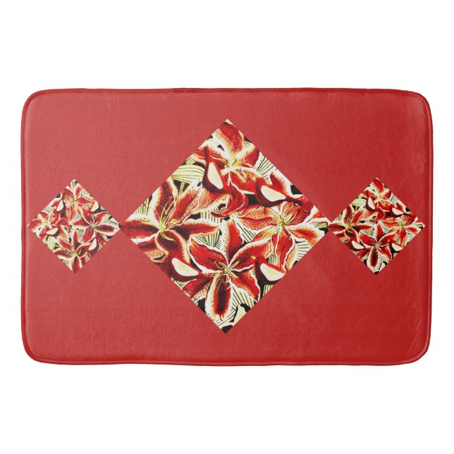 Red Lilies Bath Mat Badrumsmatta (Framsidan)