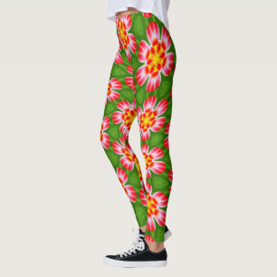Red Lilies Mönster Leggings