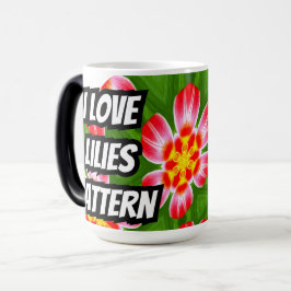 Red Lilies Mönster Magisk Mugg