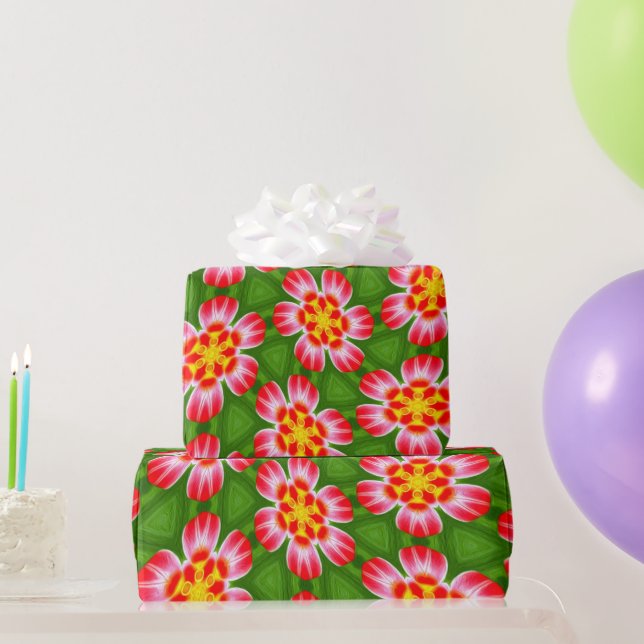 Red Lilies Mönster Presentpapper (Festgåvor)