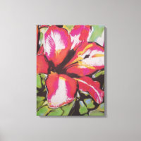 Red Lily blommor original modern konst