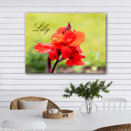 Red Lily Custom Name Poster