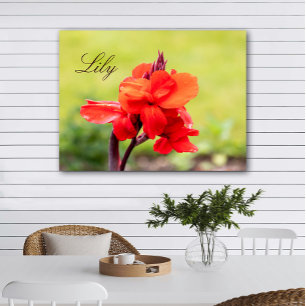 Red Lily Custom Name Poster