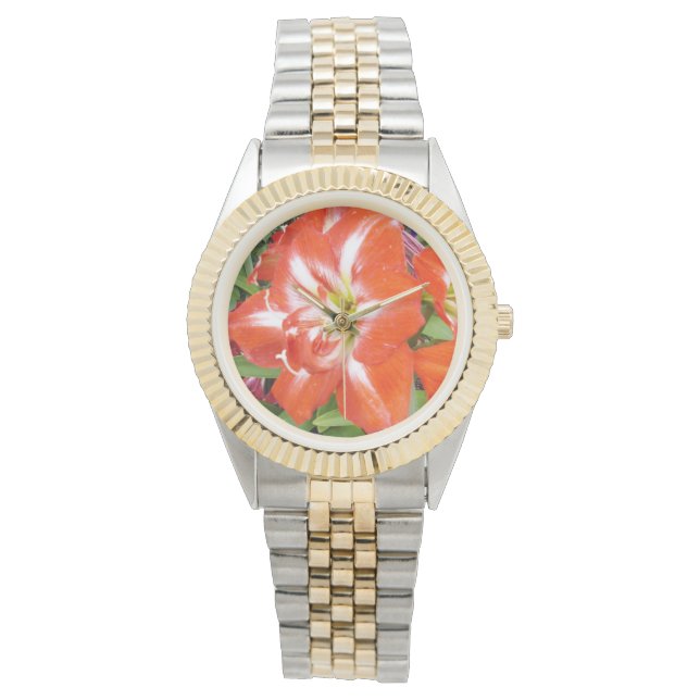 Red Lily Delight. Armbandsur (Framsida)
