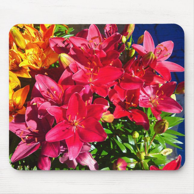 Red Lily Flower Mousepad Musmatta (Framsidan)