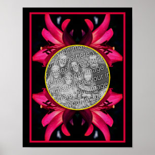Red Lily Flower Ram Skapar ditt eget foto Poster