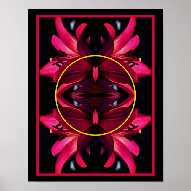 Red Lily Flower Ram Skapar ditt eget foto Poster (Framsidan)