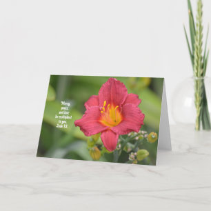 Red Lily och Scripture från Jude Art Note Card Kort