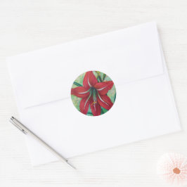 Red Lily Stickers Runt Klistermärke
