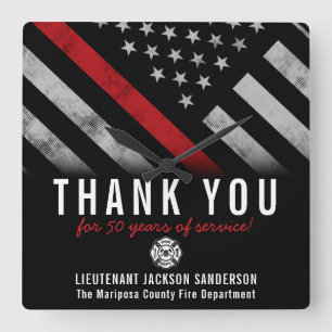 Red Line Flagga i Pension Fyrkantig Klocka