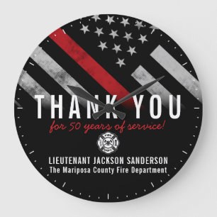 Red Line Flagga i Pension Stor Klocka