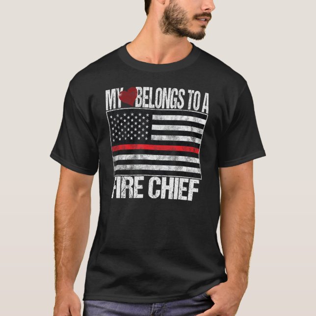 Red Line Flagga - Mitt hjärta-Tillhör till en bran T Shirt (Framsida)