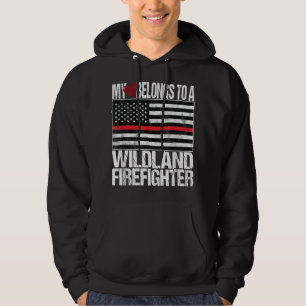 Red Line Flagga Shirt My Heart Tillhör Wildland Fi Hoodie