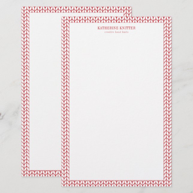 RED LINE STICKA 5.5x8.5 Business Stationery Brevpapper (Fram/baksida)